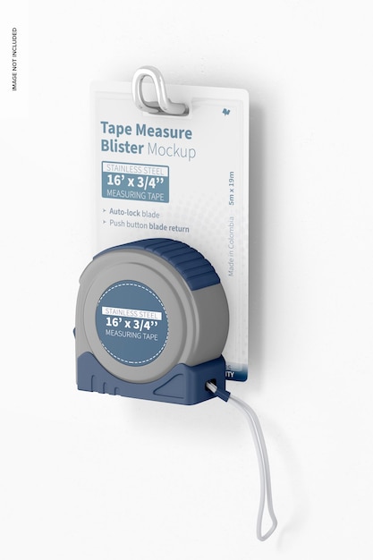 Tape measure blister mockup