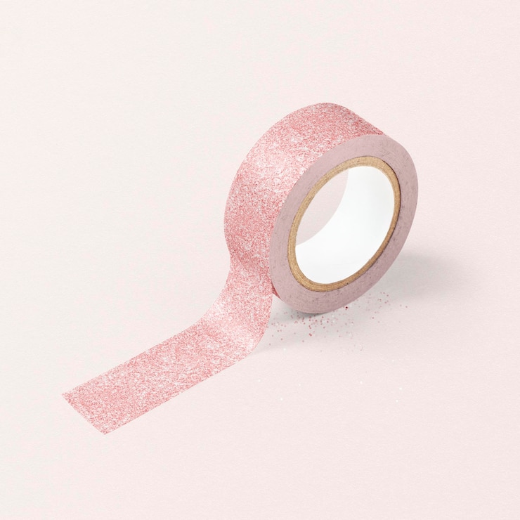 PSD tape roll mockup pink stationery design psd