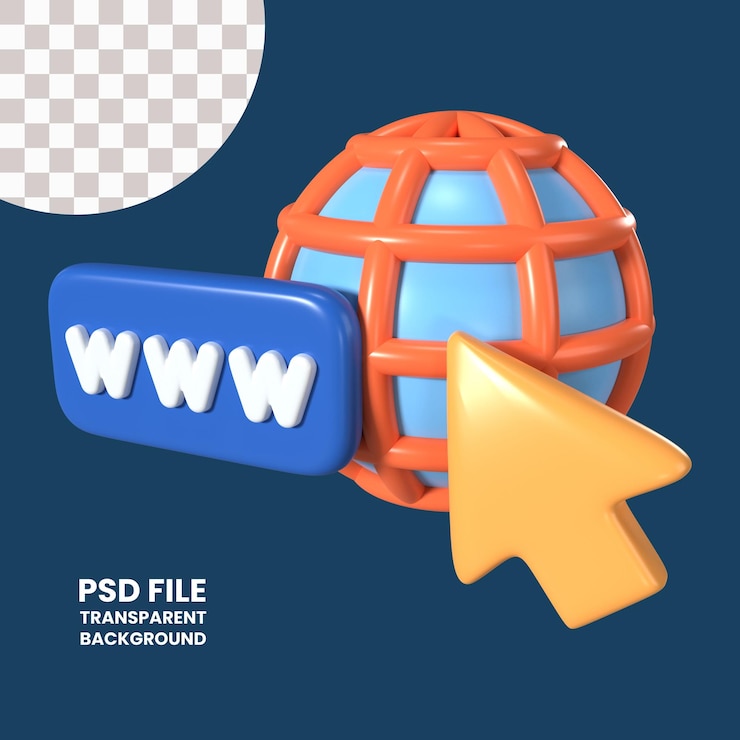 PSD tarayıcı çerezi 3d i̇llüstrasyon simgesi