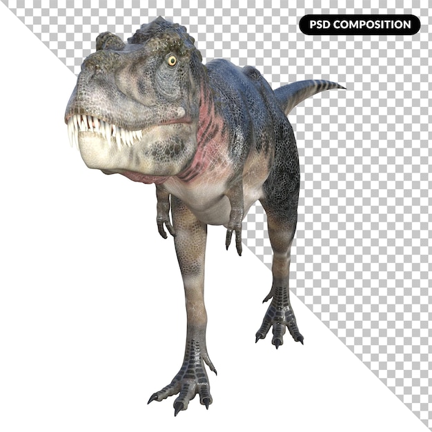 PSD tarbosaurus dinosauro isolato rendering 3d