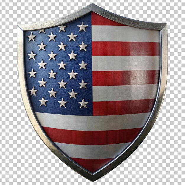 PSD tarcza zaprojektowana z amerykańską flagą na przezroczystym tle