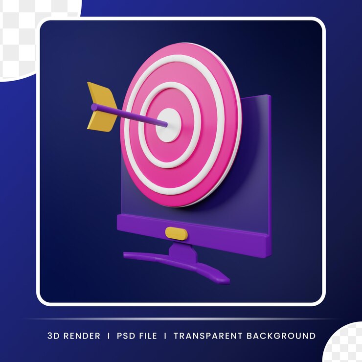 PSD target 3d illustration target of 3d icon illustration