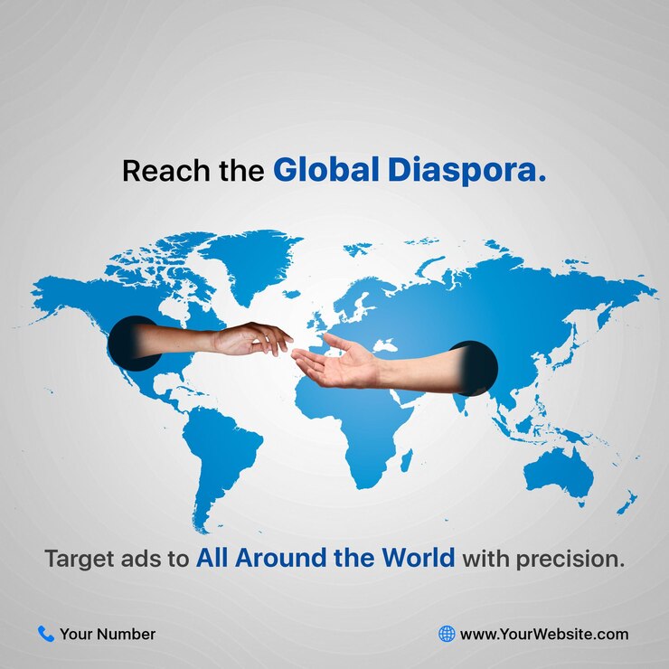 PSD target ads all around the world social media post template digital marketing template