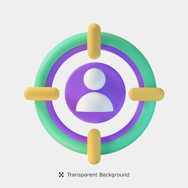 PSD target audience 3d icon illustration