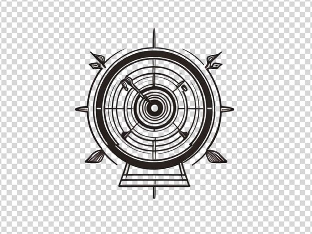 target icon line art style png transparent