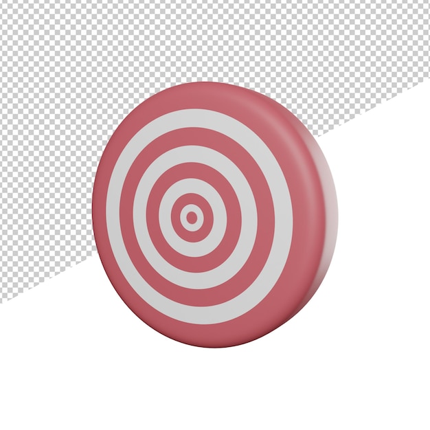 Target side view3d illustration rendering transparent background