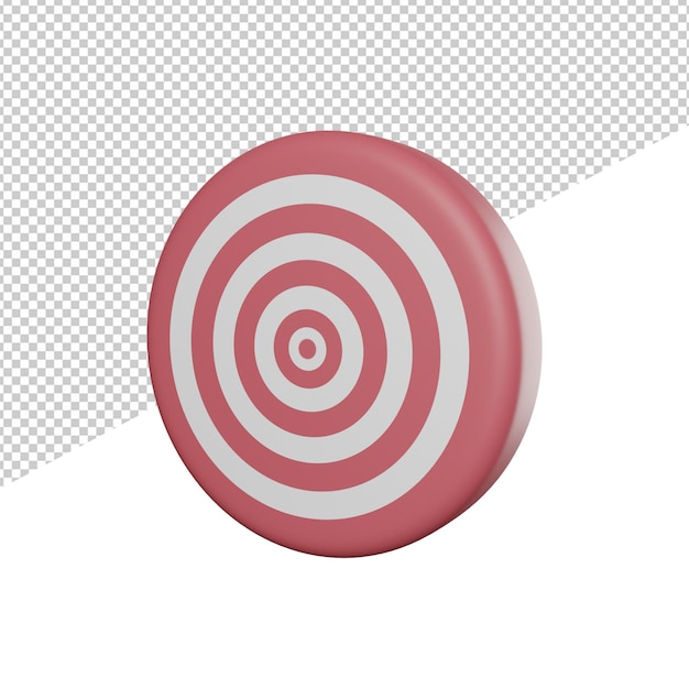 PSD target side view3d illustration rendering transparent background