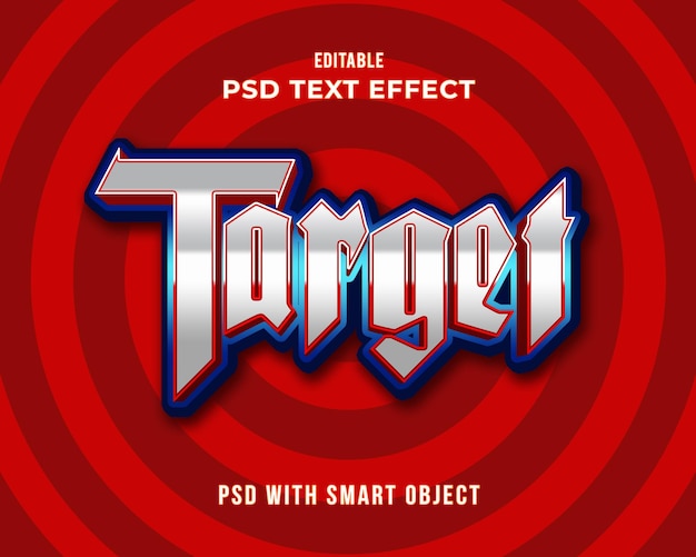 PSD target text effect 3d editable