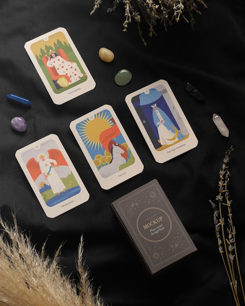 Tarot card in studio mockup