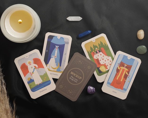tarot card in studio mockup
