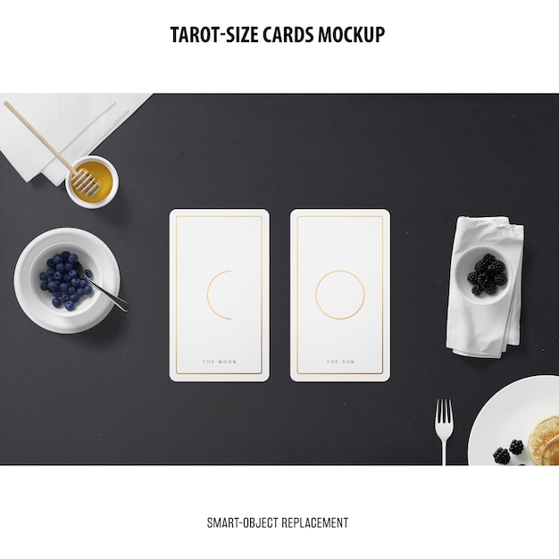 tarot card with foil stamping mockup