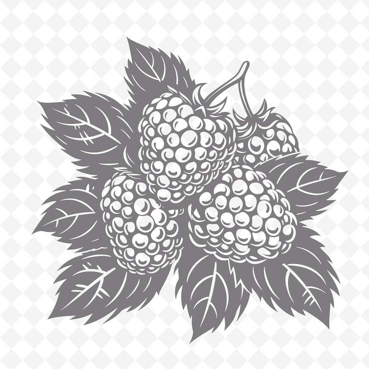 PSD tart raspberry badge logo with decorative berries and leaves creative and minimalist vector designs