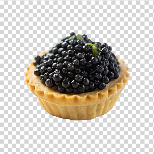 PSD tartlets with black caviar isolated on transparent background