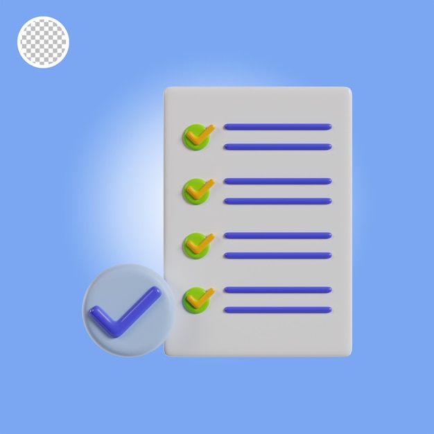 Task complete 3d object icon illustration