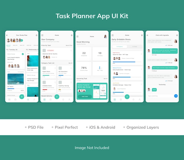 Комплект пользовательского интерфейса приложения task planner