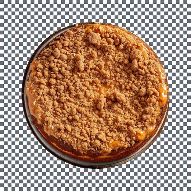 PSD tastily coffee cake top view isolated on transparent background