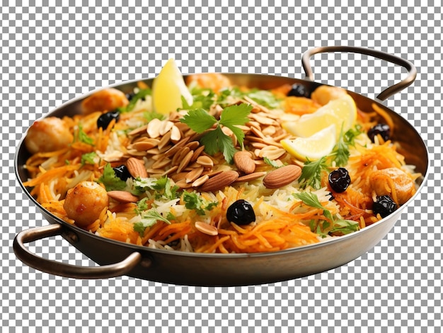 Tasty afghan pulao dish isolated on transparent background