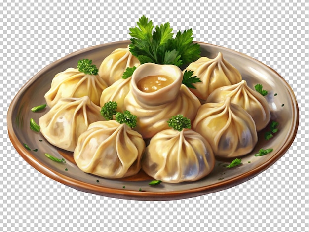 PSD tasty ashak dumpling plate