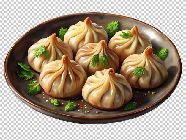 PSD tasty ashak dumpling plate