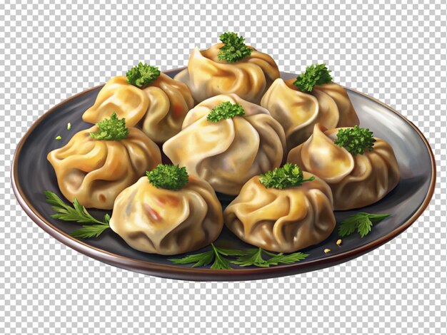 PSD tasty ashak dumpling plate