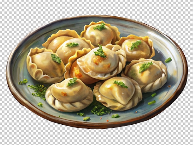 PSD tasty ashak dumpling plate