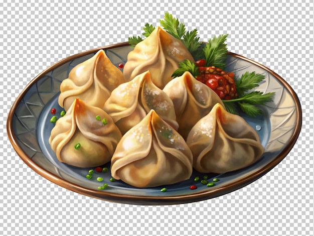 Tasty ashak dumpling plate