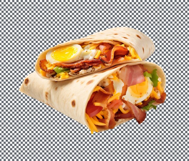 Premium PSD | Tasty bacon egg wrap isolated on a transparent background