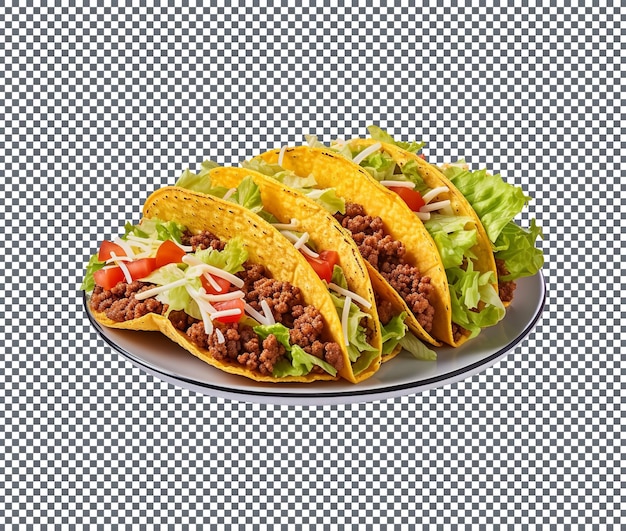 PSD tasty beef filled tacos isolated on a transparent background