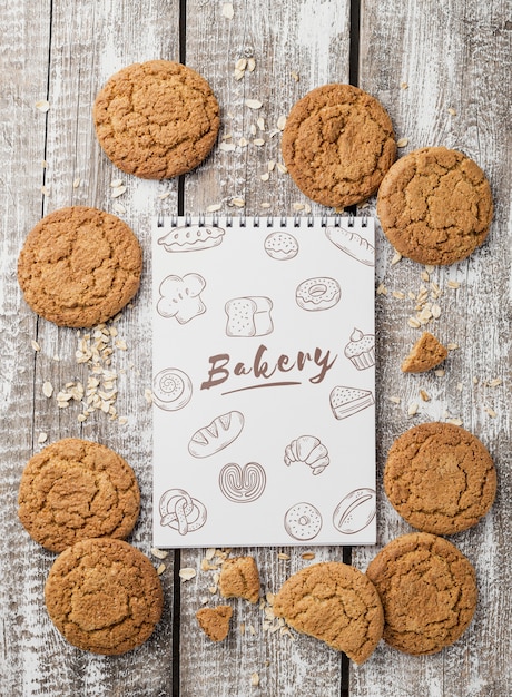 Tasty biscuits on table