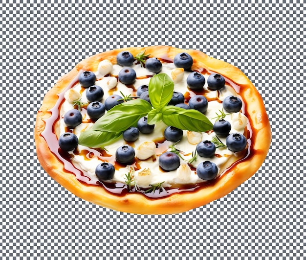 PSD Вкусная пицца с голубыми ягодами на прозрачном фоне