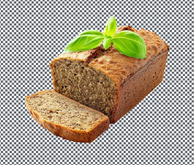 PSD tasty bulungu banana basil bread isolated on transparent background