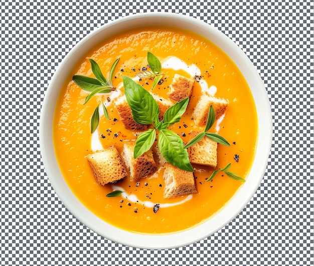 PSD tasty butternut squash soup isolated on transparent background