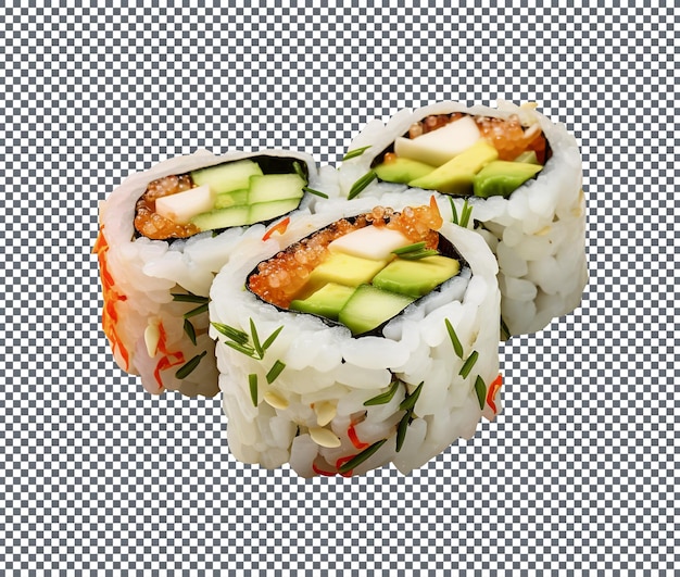 PSD tasty california rolls isolated on transparent background