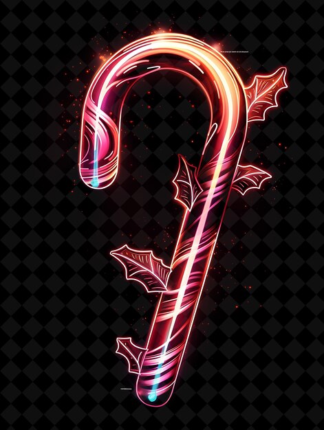 PSD tasty candy cane 16 bit pixel with swirling stripes and pepp y2k shape neon color art collections