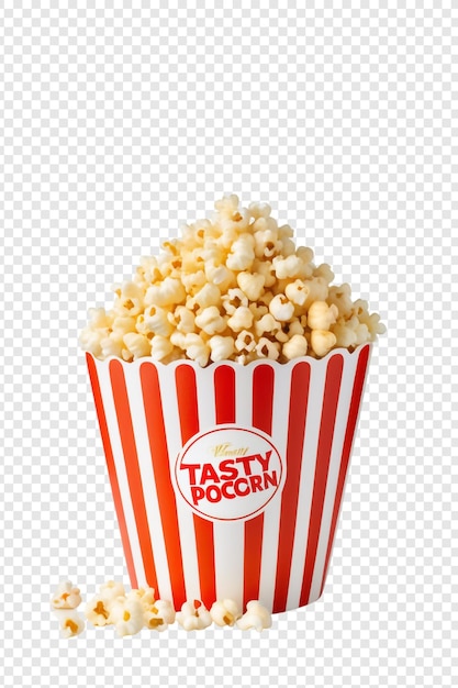 Tasty caramel glazed popcorn png isolated on transparent background