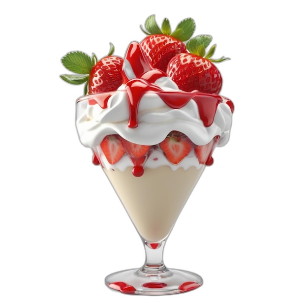 Tasty caramel strawberry psd on a white background