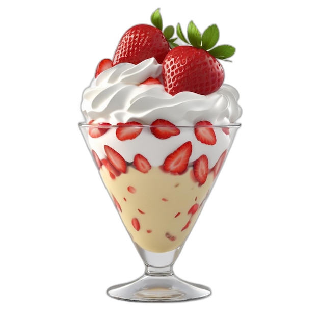 Tasty caramel strawberry PSD on a white background