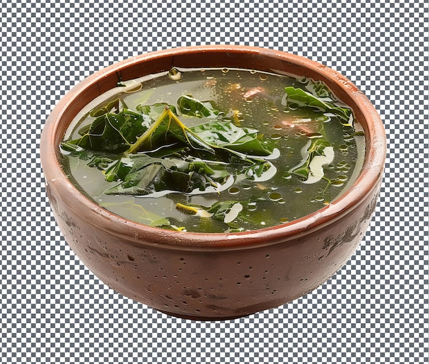 Tasty cassava leaf soup isolated on transparent background