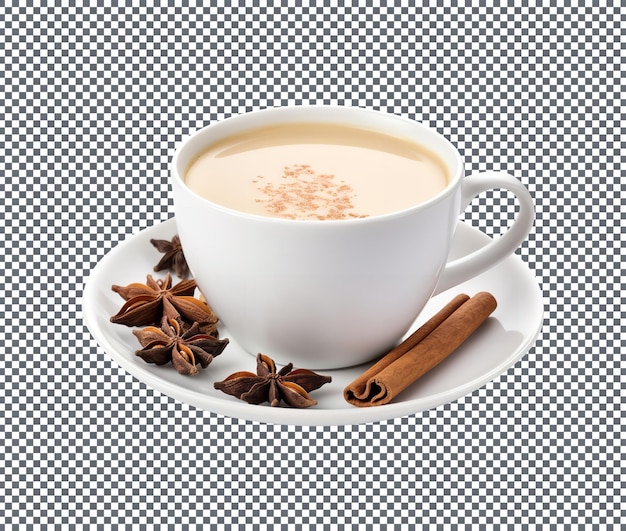 PSD tasty chai tea isolated on transparent background