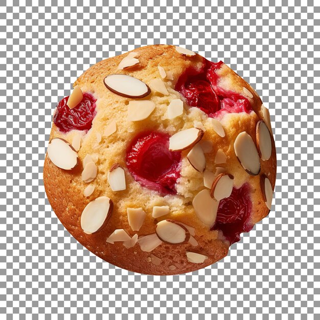 PSD gustoso muffin alla mandorla ciliegia isolato su sfondo trasparente