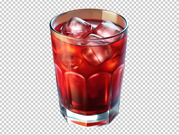 Tasty cherry limade glass with ice cubes