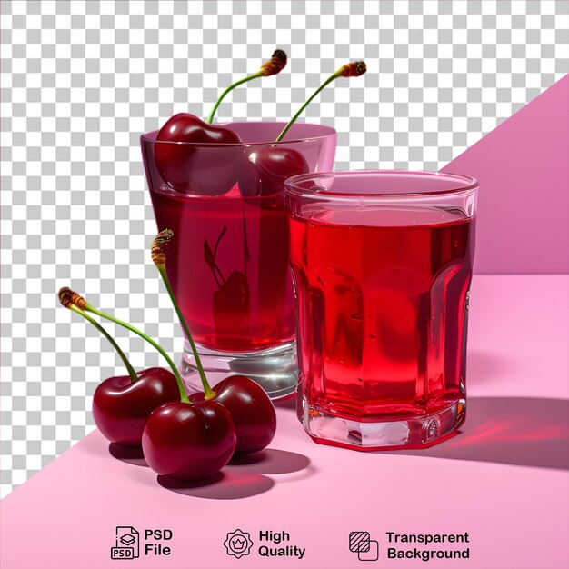 PSD tasty cherry smoothie isolated on transparent background include png file