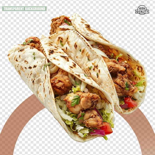투명 한 배경 에 고립 된 맛있는  shawarma 포장