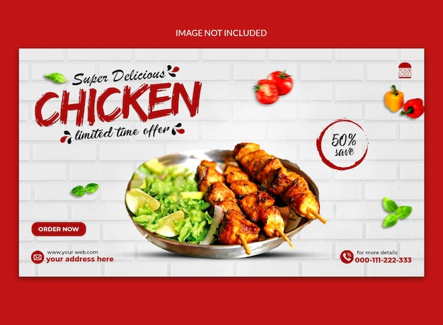 Gustoso pollo social media web banner design