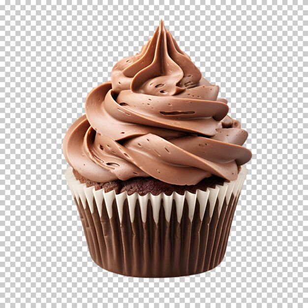 tasty chocolate cupcake isolated on transparent background