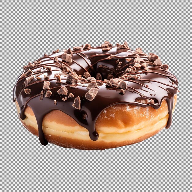PSD donut al cioccolato gustoso isolato su bianco foto di alta qualità