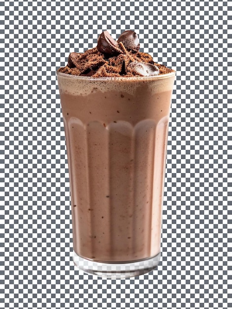 PSD frappè al cioccolato gustoso isolato su sfondo trasparente