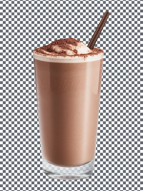 透明な背景に分離されたおいしいチョコレート ミルクセーキ