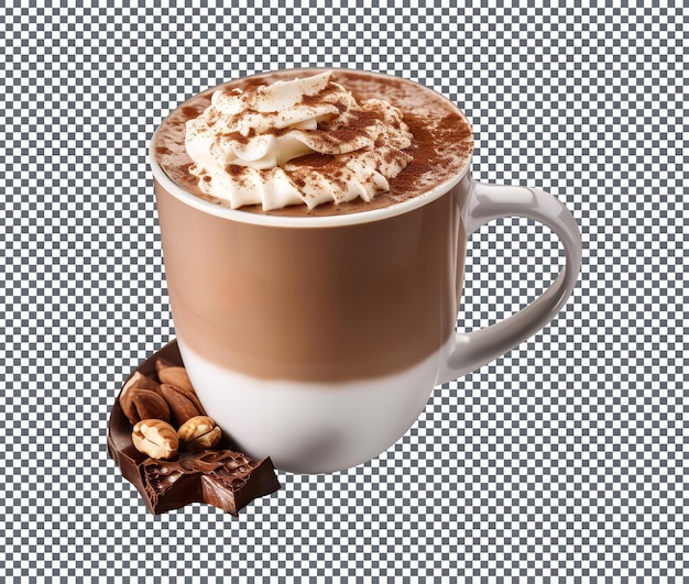 Вкусный шоколад и Nutella latte на прозрачном фоне