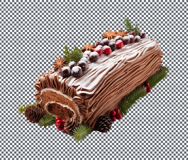 PSD tasty christmas decoration cake isolated on a transparent background
